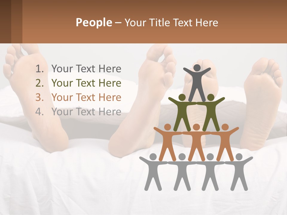 A Person Laying In Bed With Their Feet On A Pillow PowerPoint Template