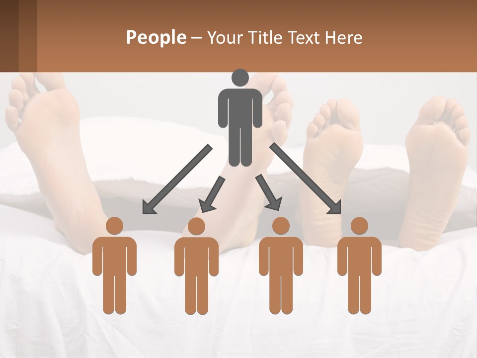 A Person Laying In Bed With Their Feet On A Pillow PowerPoint Template