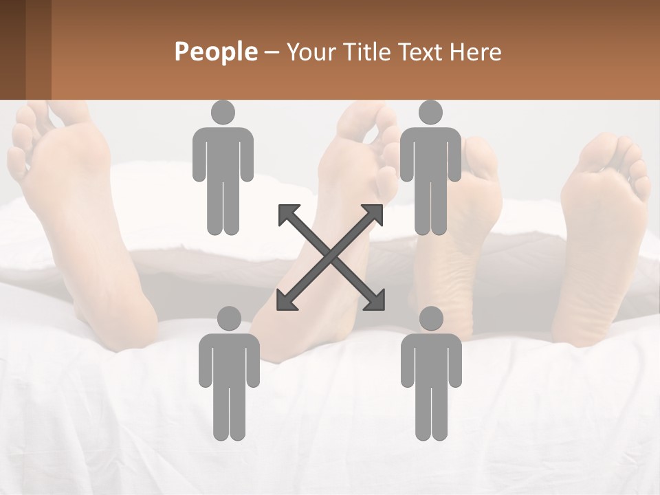 A Person Laying In Bed With Their Feet On A Pillow PowerPoint Template