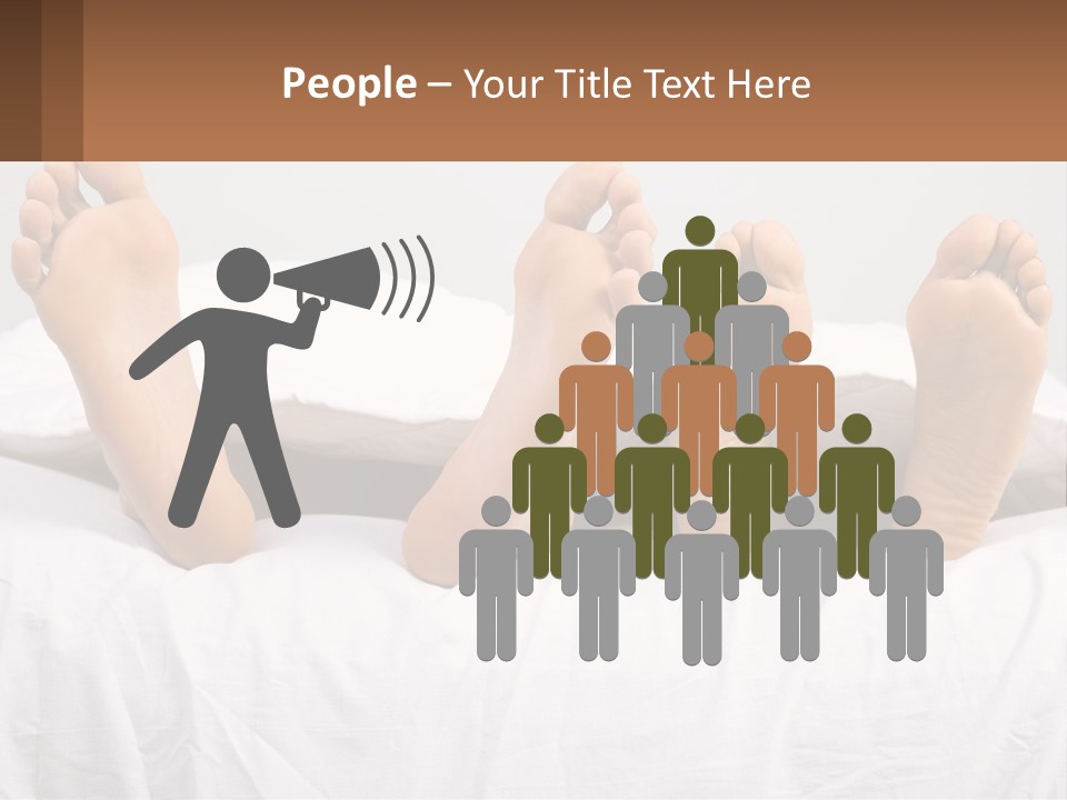 A Person Laying In Bed With Their Feet On A Pillow PowerPoint Template