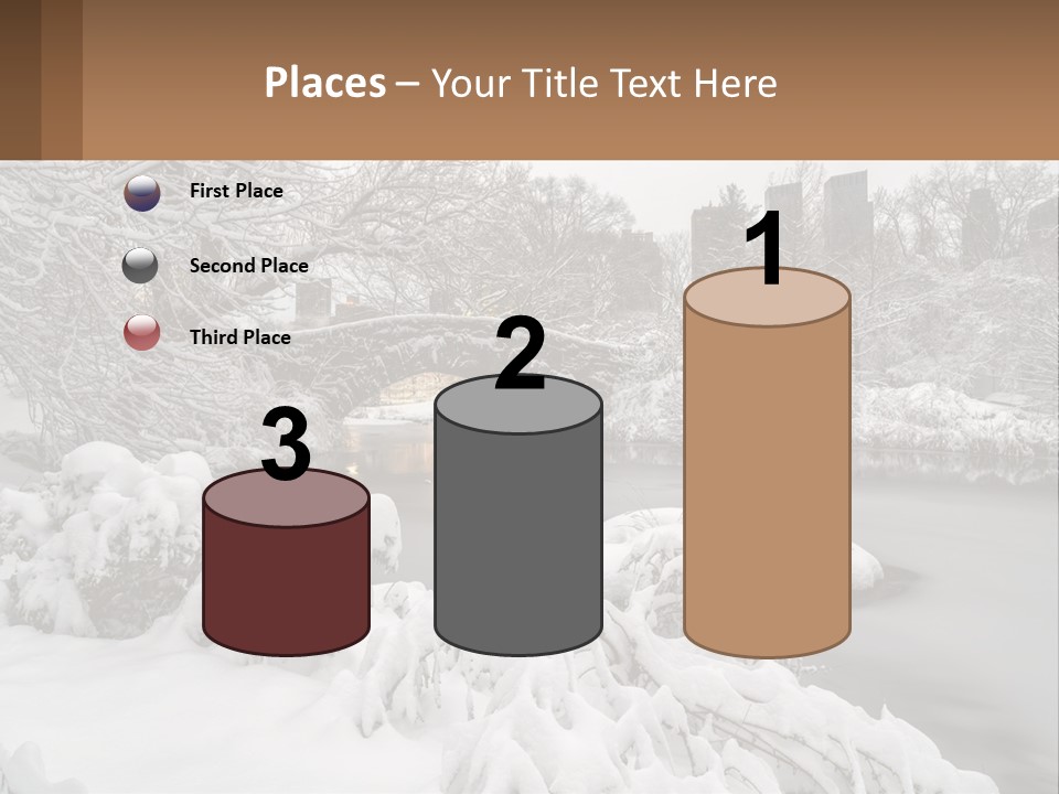 A Bridge Over A River With Snow On It PowerPoint Template