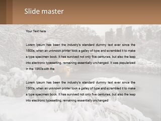 A Bridge Over A River With Snow On It PowerPoint Template