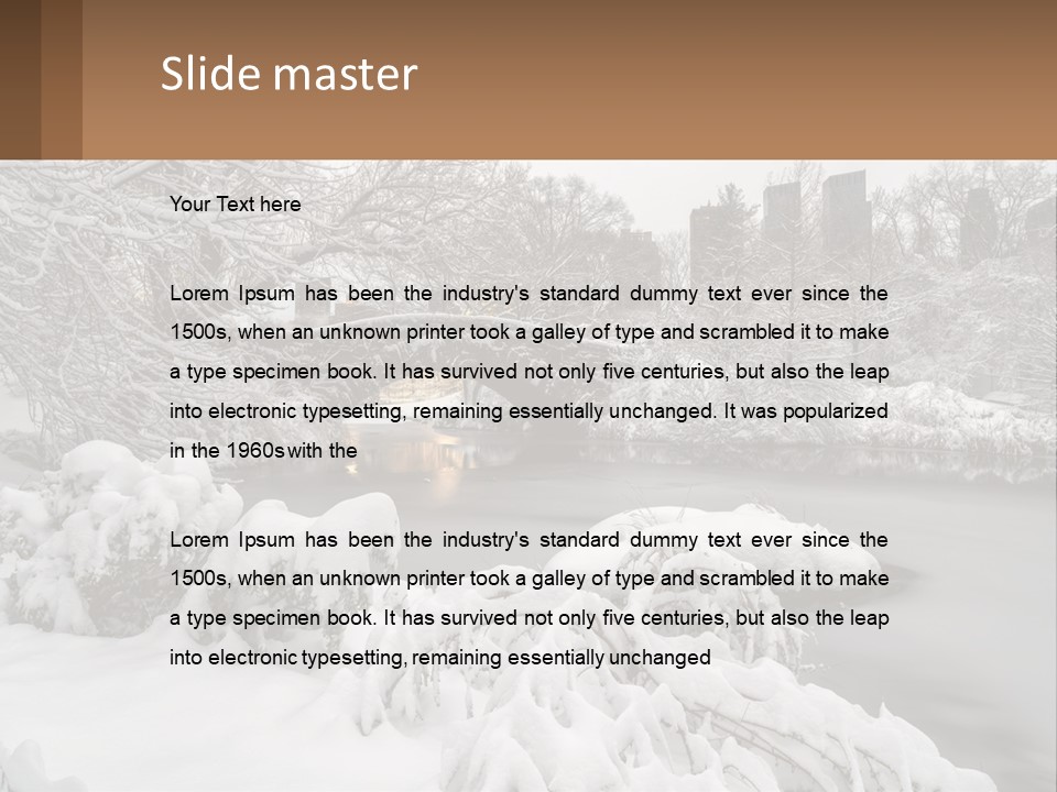 A Bridge Over A River With Snow On It PowerPoint Template