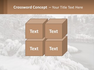 A Bridge Over A River With Snow On It PowerPoint Template