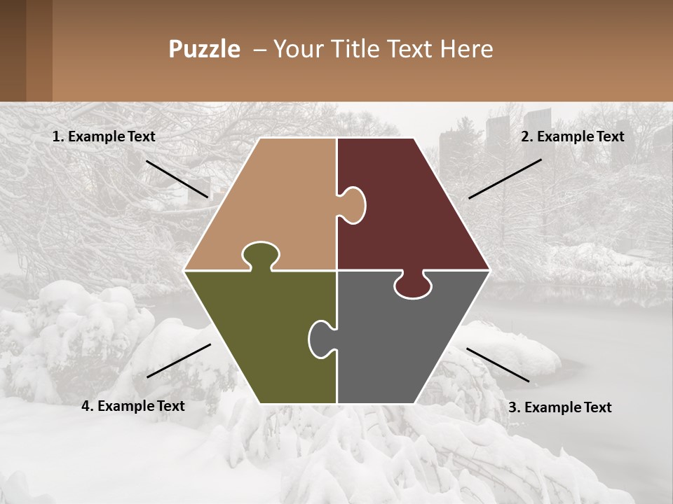 A Bridge Over A River With Snow On It PowerPoint Template