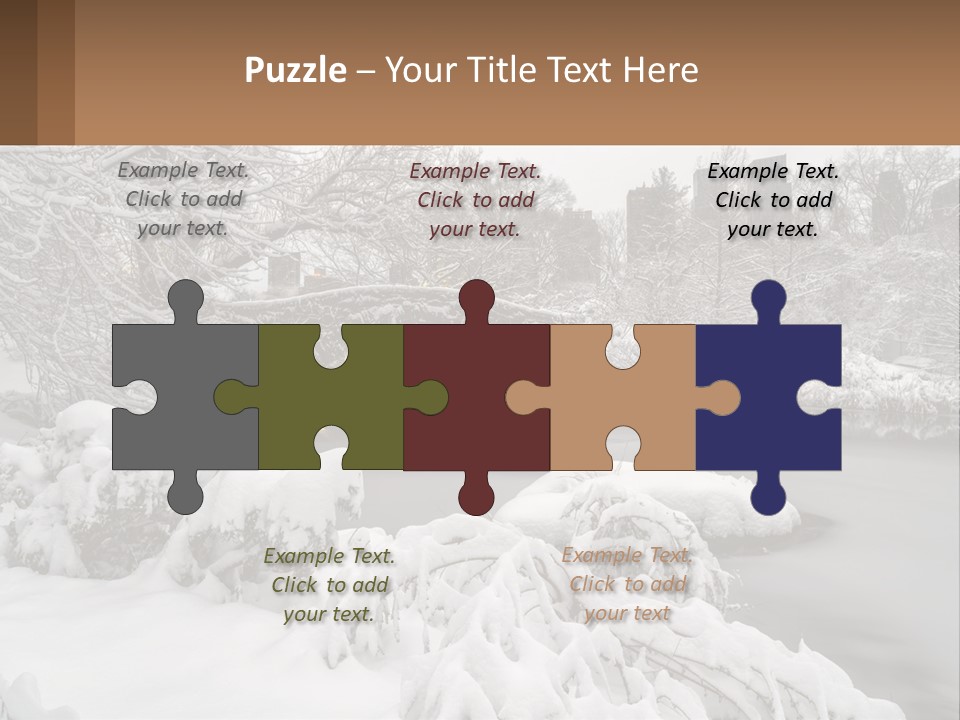 A Bridge Over A River With Snow On It PowerPoint Template