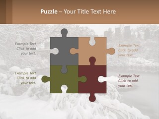 A Bridge Over A River With Snow On It PowerPoint Template