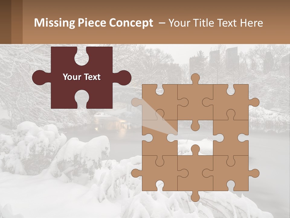 A Bridge Over A River With Snow On It PowerPoint Template