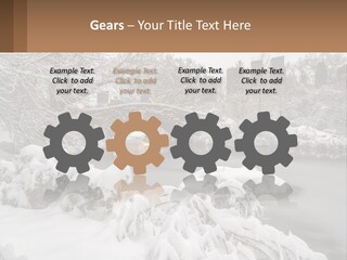 A Bridge Over A River With Snow On It PowerPoint Template