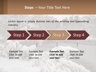 A Bridge Over A River With Snow On It PowerPoint Template