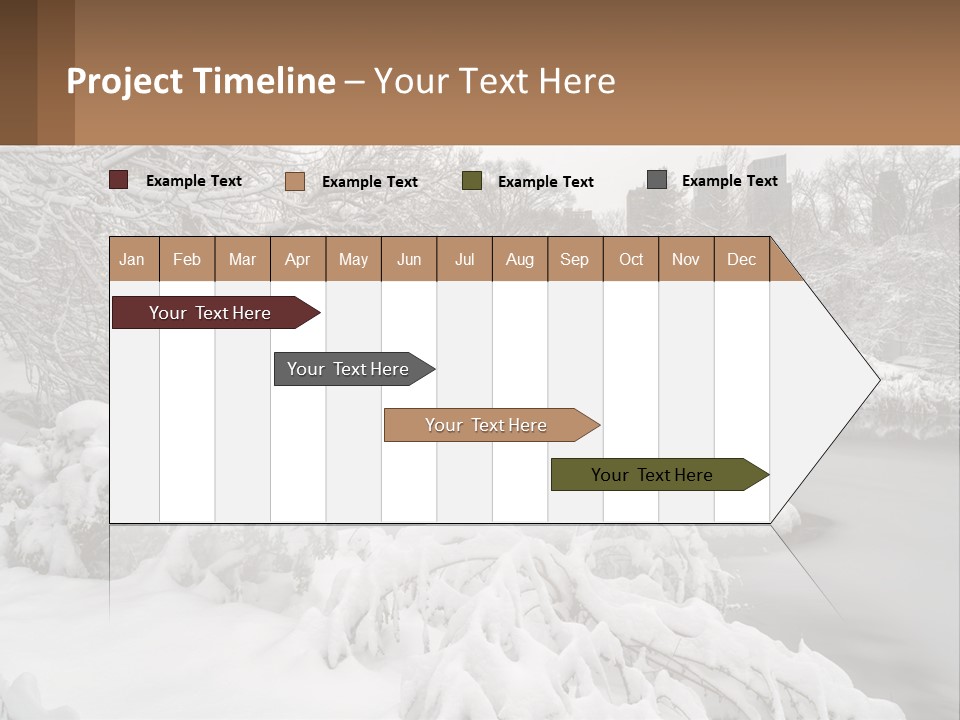 A Bridge Over A River With Snow On It PowerPoint Template