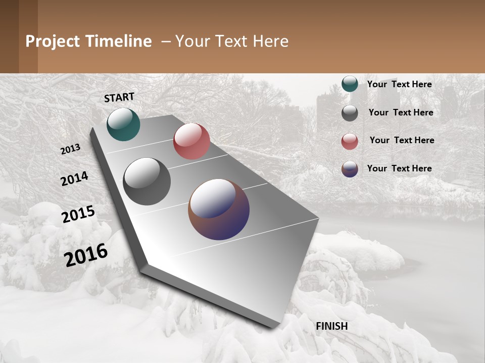 A Bridge Over A River With Snow On It PowerPoint Template