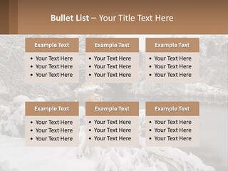 A Bridge Over A River With Snow On It PowerPoint Template