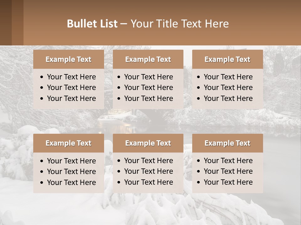 A Bridge Over A River With Snow On It PowerPoint Template