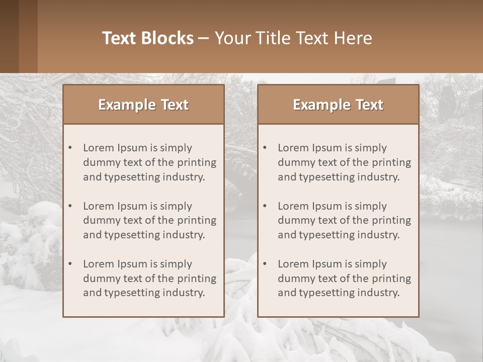 A Bridge Over A River With Snow On It PowerPoint Template