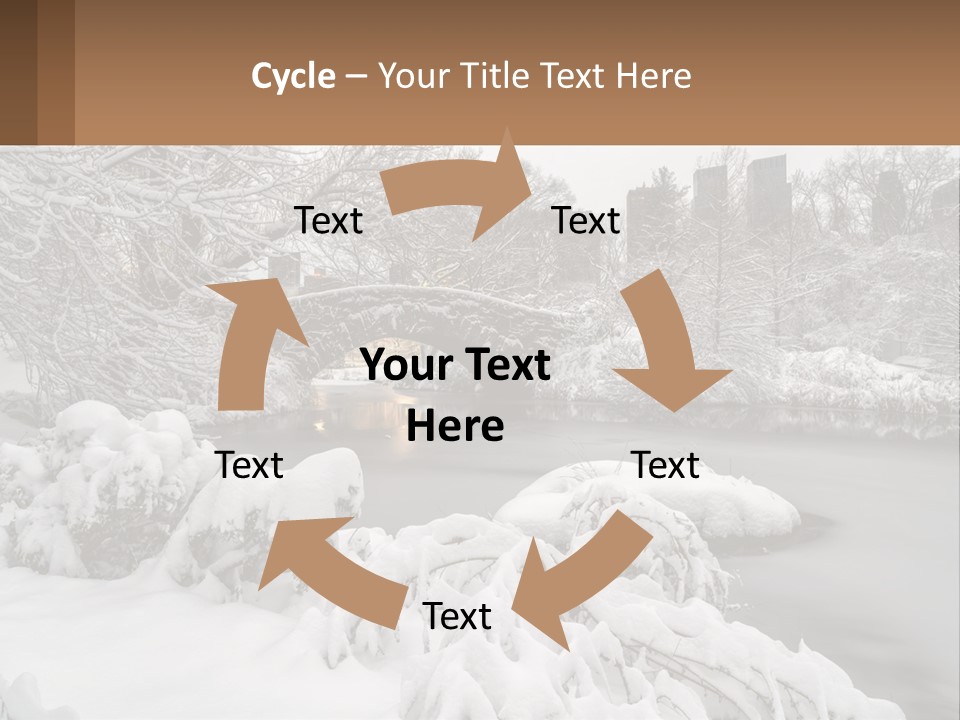 A Bridge Over A River With Snow On It PowerPoint Template