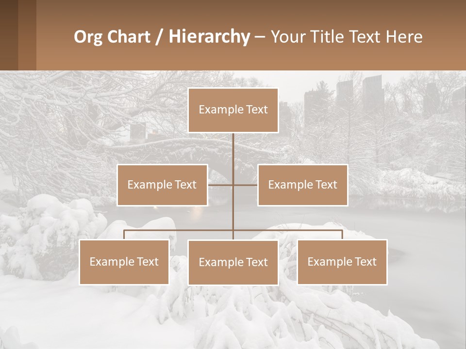 A Bridge Over A River With Snow On It PowerPoint Template