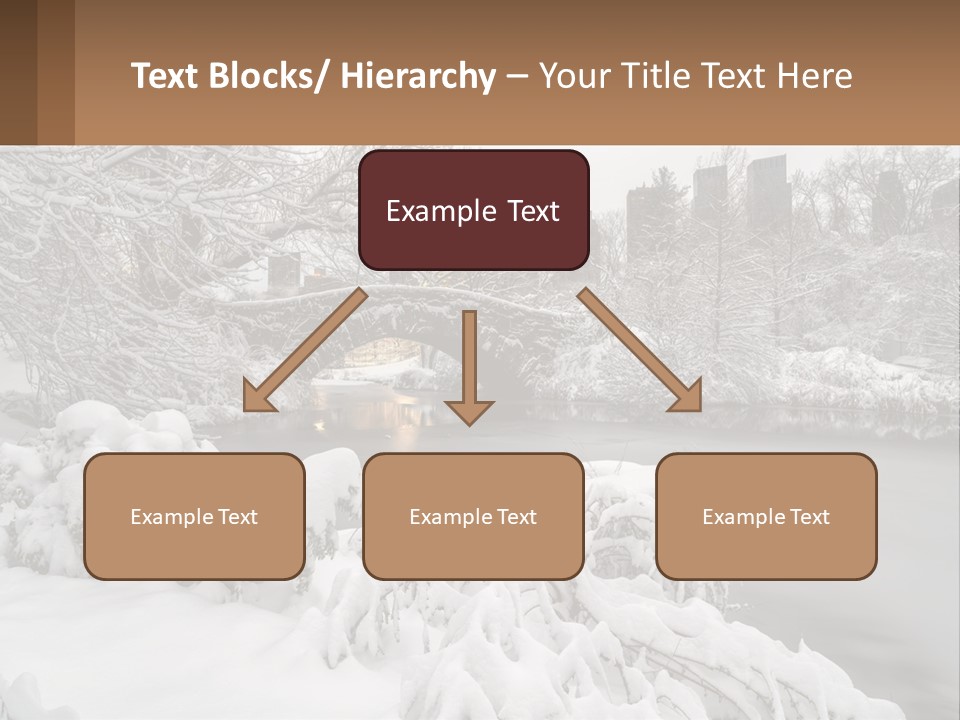 A Bridge Over A River With Snow On It PowerPoint Template