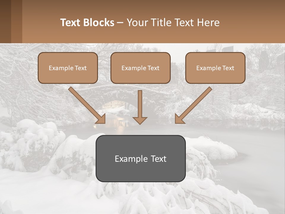 A Bridge Over A River With Snow On It PowerPoint Template