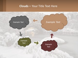 A Bridge Over A River With Snow On It PowerPoint Template