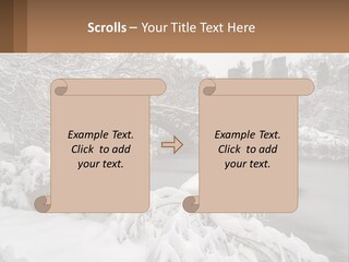 A Bridge Over A River With Snow On It PowerPoint Template