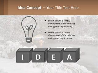 A Bridge Over A River With Snow On It PowerPoint Template