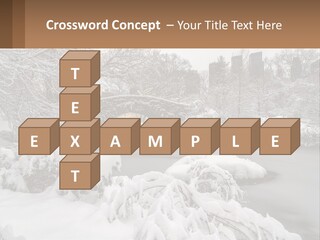 A Bridge Over A River With Snow On It PowerPoint Template