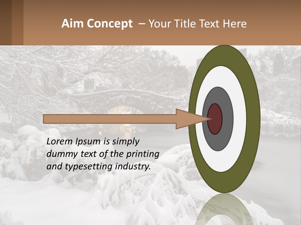 A Bridge Over A River With Snow On It PowerPoint Template