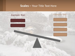 A Bridge Over A River With Snow On It PowerPoint Template