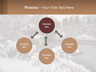 A Bridge Over A River With Snow On It PowerPoint Template