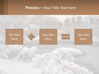 A Bridge Over A River With Snow On It PowerPoint Template