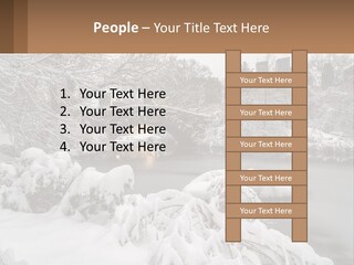 A Bridge Over A River With Snow On It PowerPoint Template