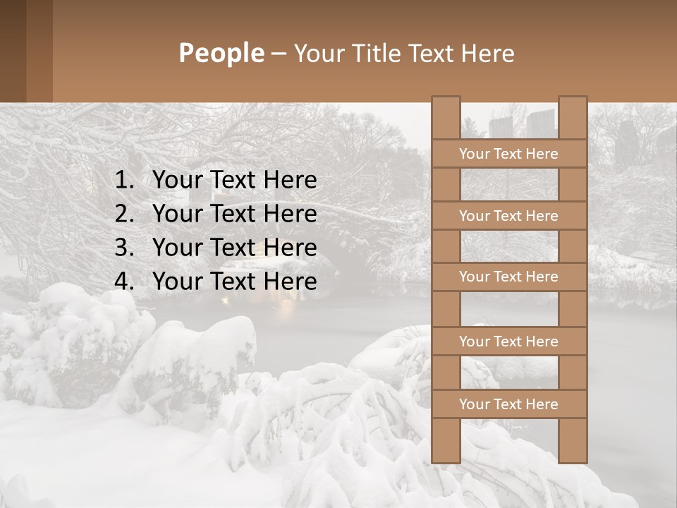 A Bridge Over A River With Snow On It PowerPoint Template