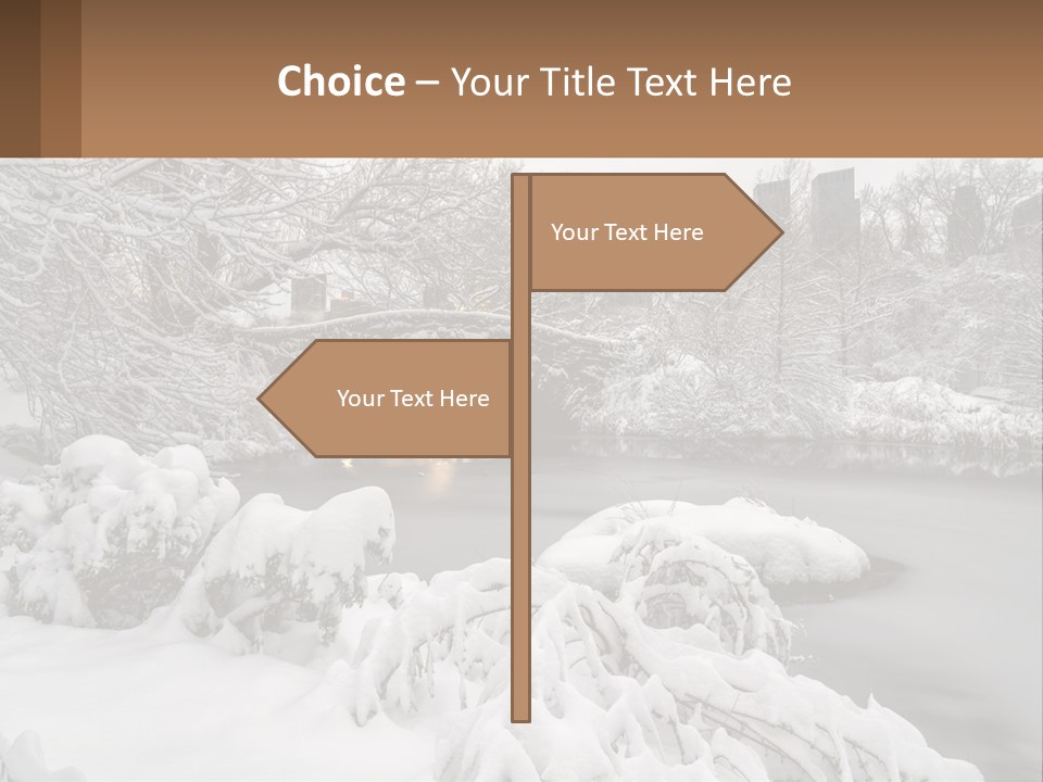 A Bridge Over A River With Snow On It PowerPoint Template