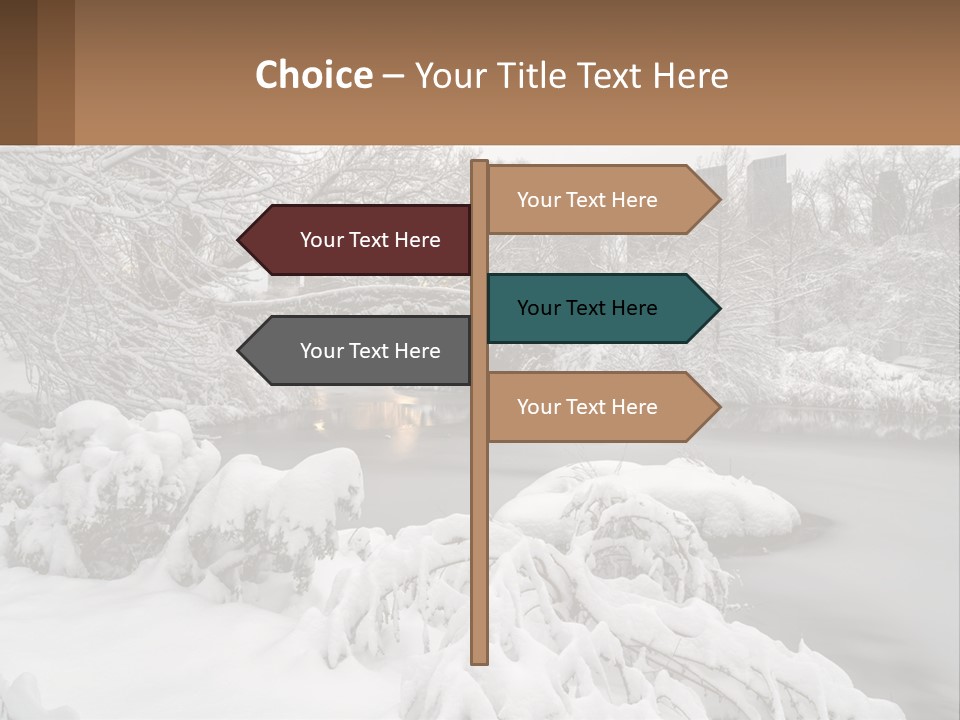 A Bridge Over A River With Snow On It PowerPoint Template