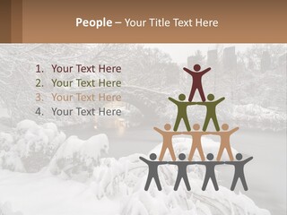 A Bridge Over A River With Snow On It PowerPoint Template