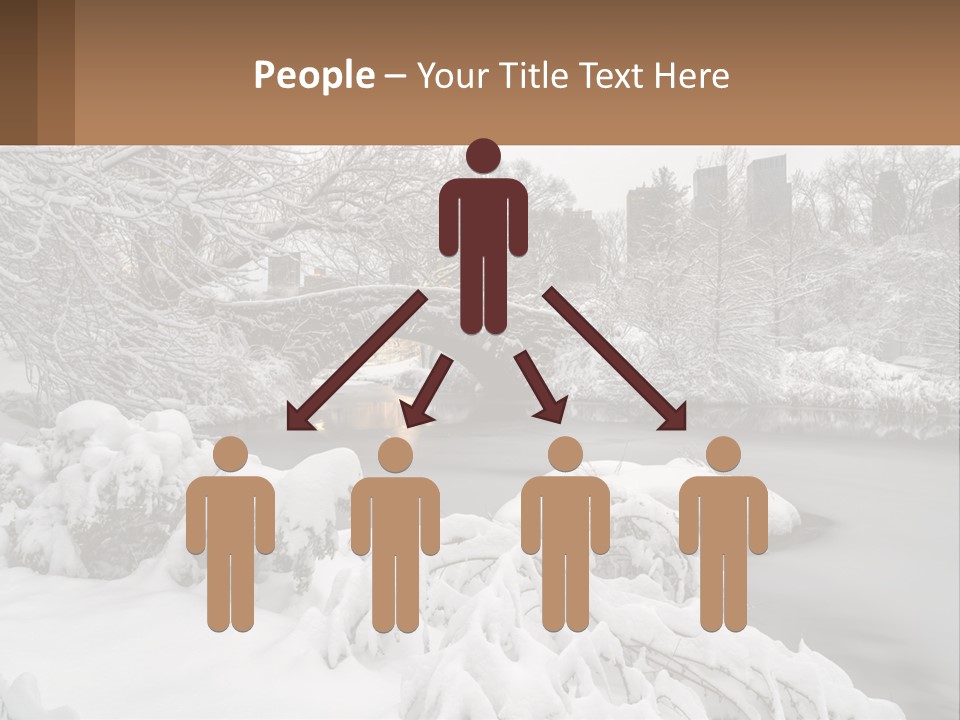 A Bridge Over A River With Snow On It PowerPoint Template