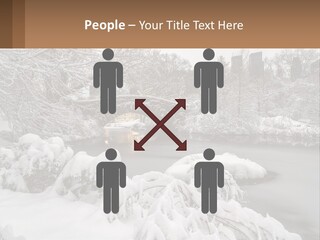 A Bridge Over A River With Snow On It PowerPoint Template