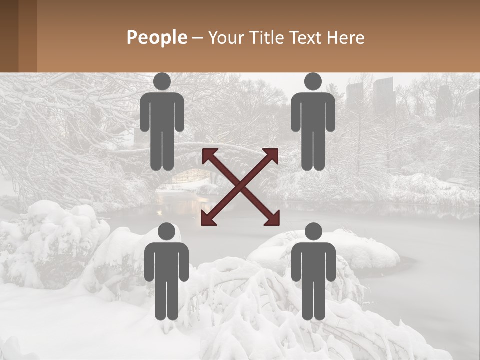 A Bridge Over A River With Snow On It PowerPoint Template