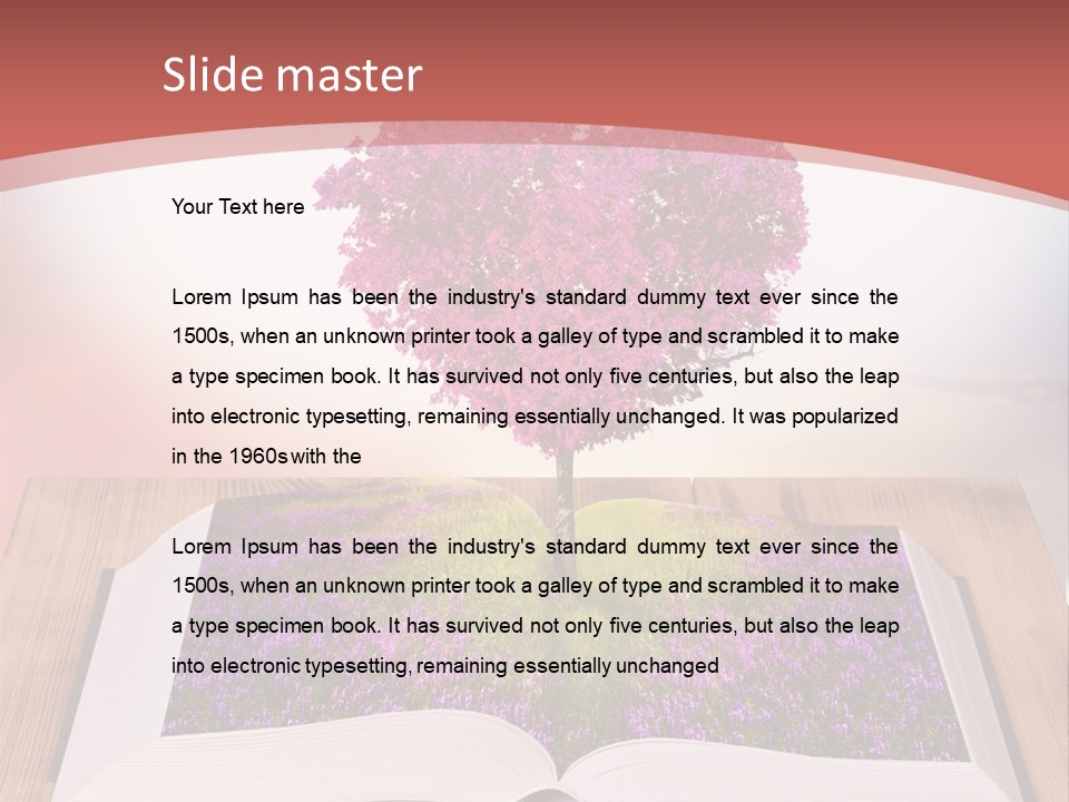 A Book With A Heart Shaped Tree On Top Of It PowerPoint Template