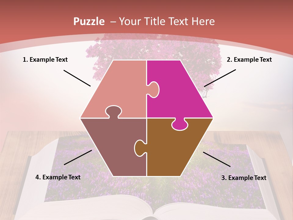 A Book With A Heart Shaped Tree On Top Of It PowerPoint Template