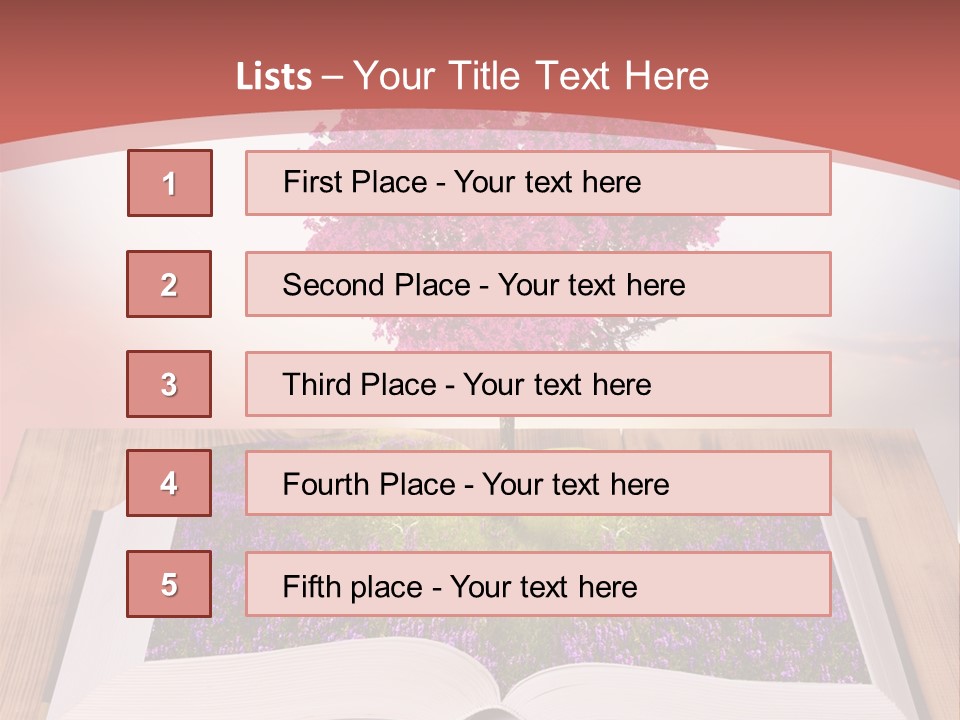 A Book With A Heart Shaped Tree On Top Of It PowerPoint Template
