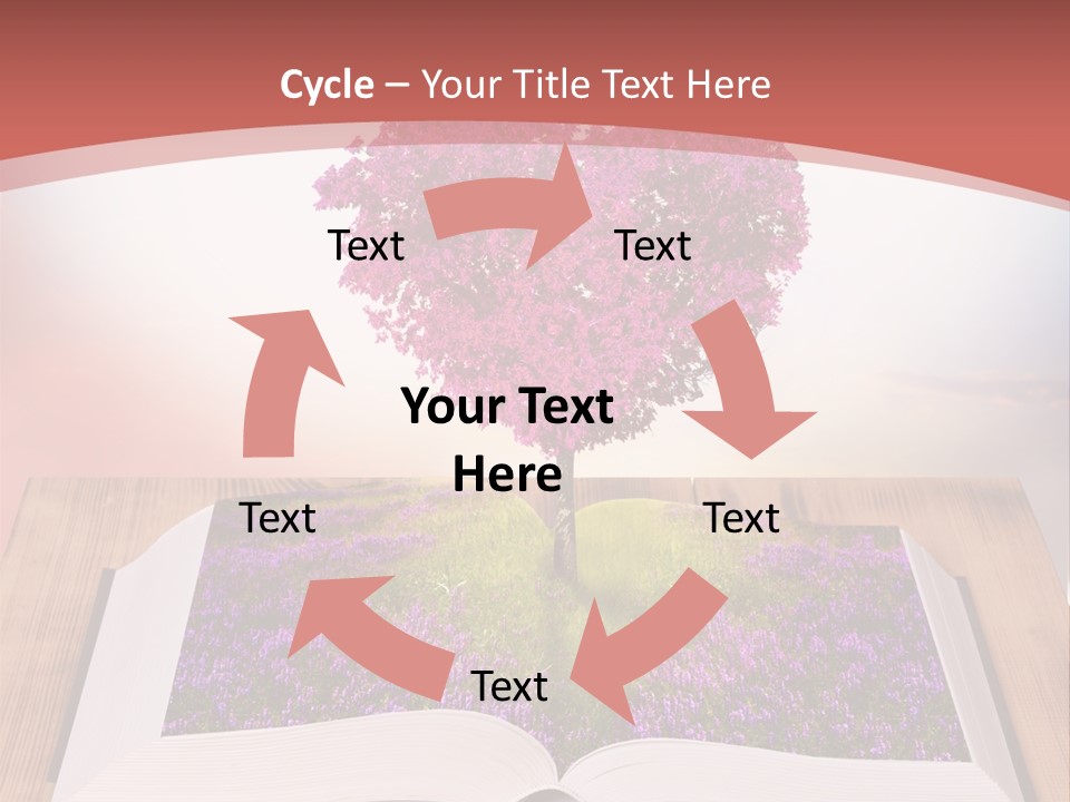 A Book With A Heart Shaped Tree On Top Of It PowerPoint Template