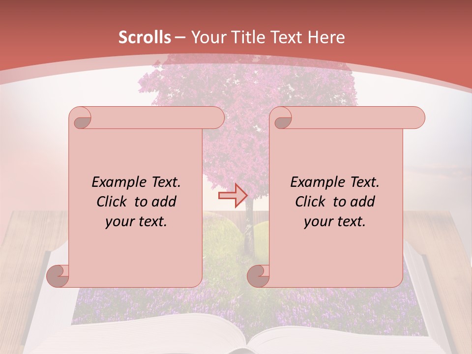 A Book With A Heart Shaped Tree On Top Of It PowerPoint Template