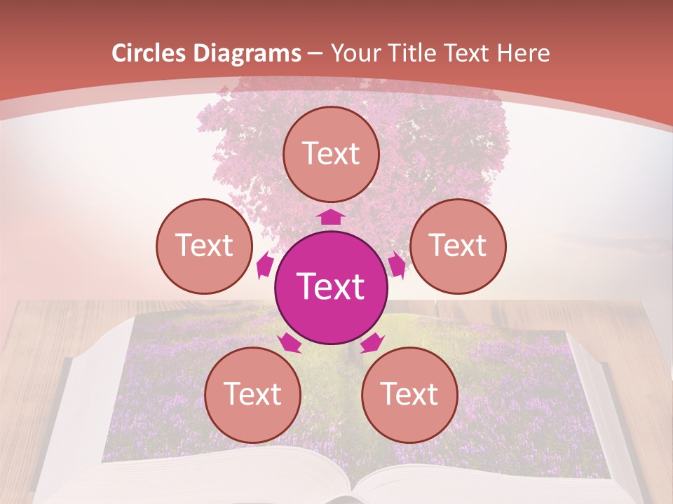 A Book With A Heart Shaped Tree On Top Of It PowerPoint Template