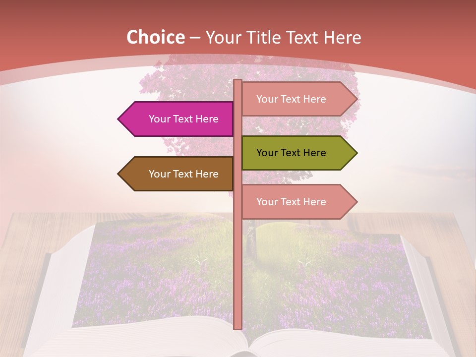 A Book With A Heart Shaped Tree On Top Of It PowerPoint Template