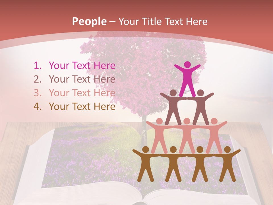 A Book With A Heart Shaped Tree On Top Of It PowerPoint Template