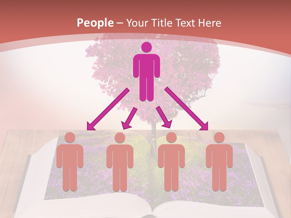 A Book With A Heart Shaped Tree On Top Of It PowerPoint Template