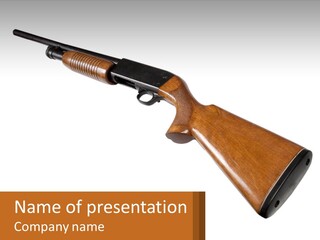 A Rifle On A White Background With A Brown Border PowerPoint Template
