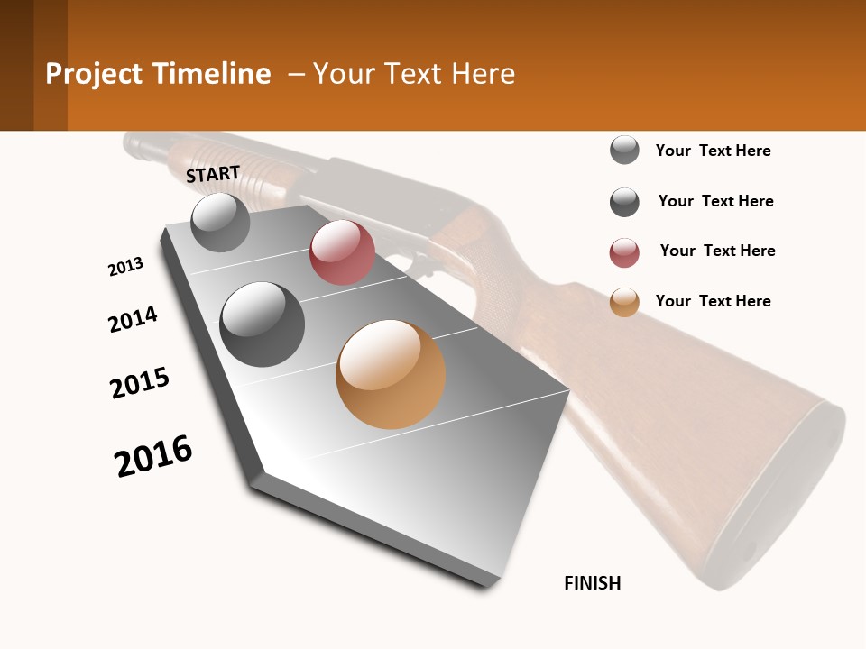 A Rifle On A White Background With A Brown Border PowerPoint Template